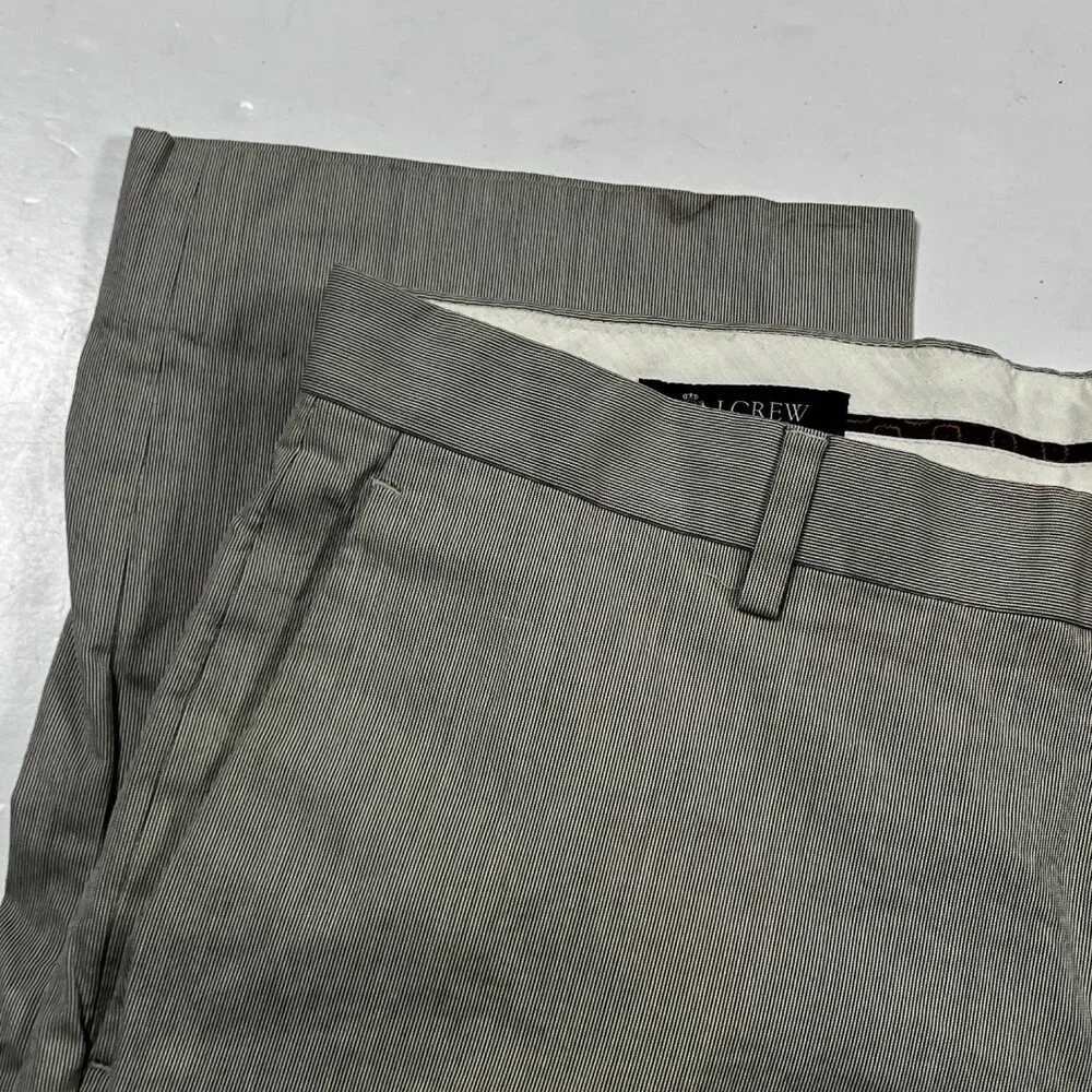J‎ Crew Striped Chino Pants Mens 33 x 32 Straight Cotton Gray